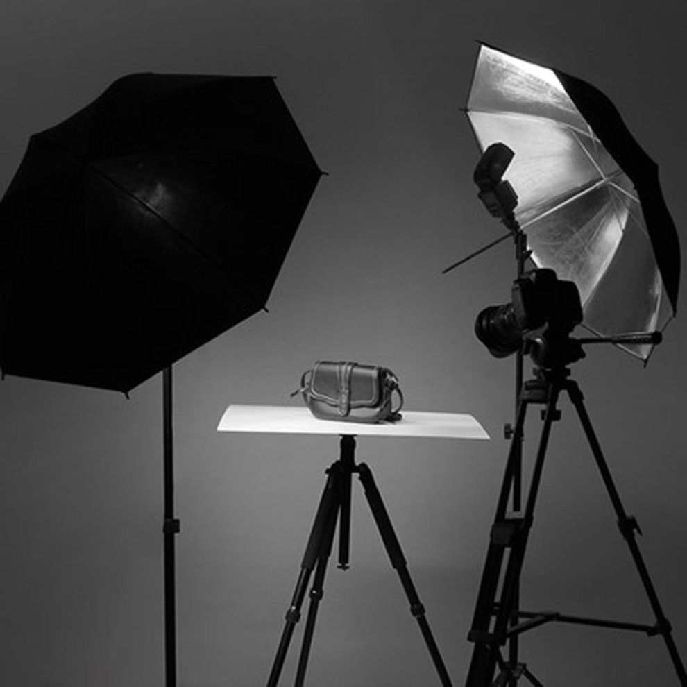 83cm Studio Flash Light Grained Black Silver Umbrella Reflective Reflector Silver