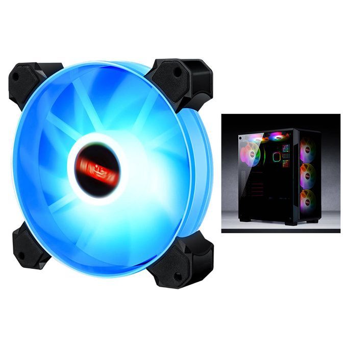 120mm LED RGB Desktops Computer Case Cooling Fan Blue Light 01