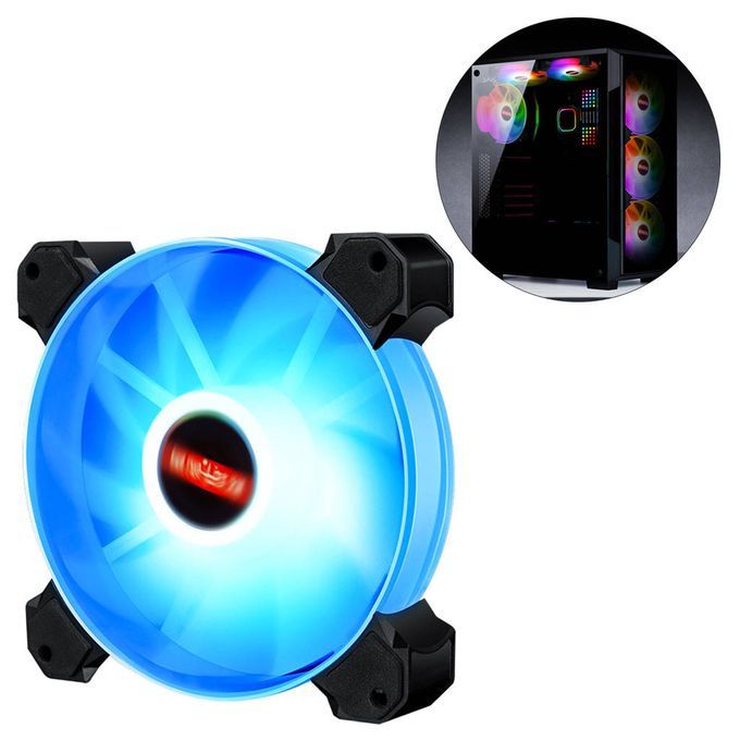 120mm LED RGB Desktops Computer Case Cooling Fan Blue Light 01