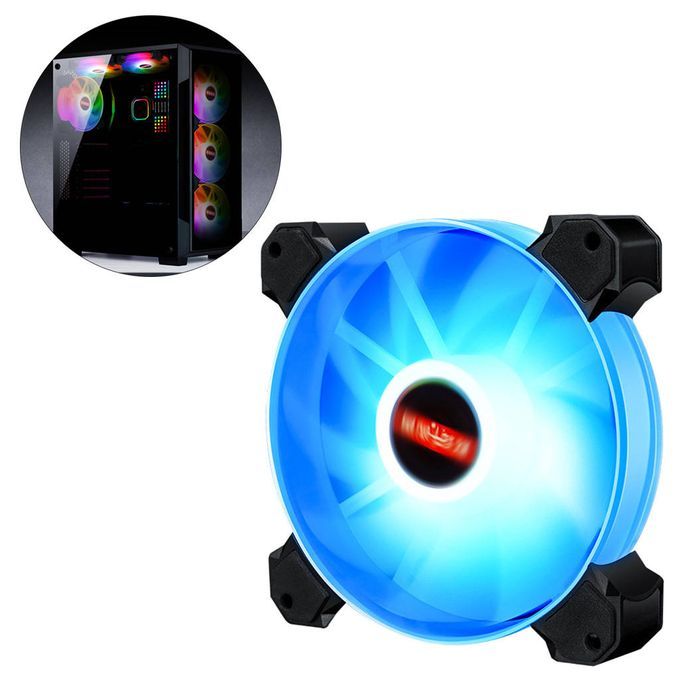 120mm LED RGB Desktops Computer Case Cooling Fan Blue Light 01