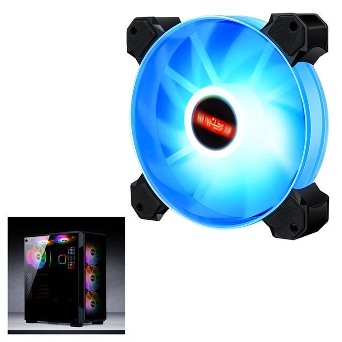 120mm LED RGB Desktops Computer Case Cooling Fan Blue Light 01