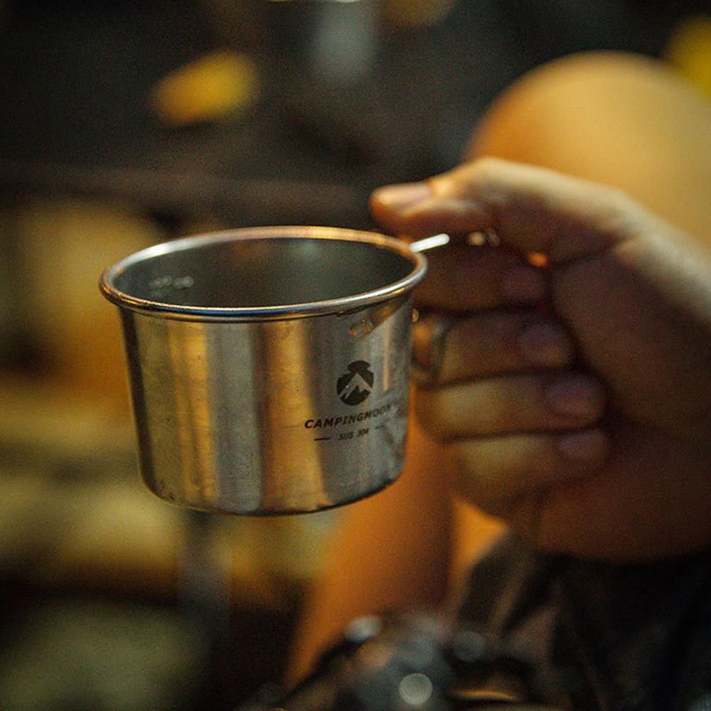 S190 Outdoor Stainless Steel 210ml Sierra Cup Picnic Tableware Portable Barbecue Hiking Camping Cup Picnic Cookware