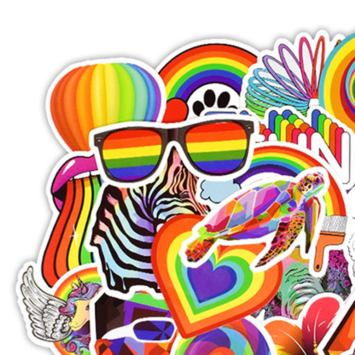 50Pcs Computer Decals Skateboard Phone Sticker Decal Mix Color