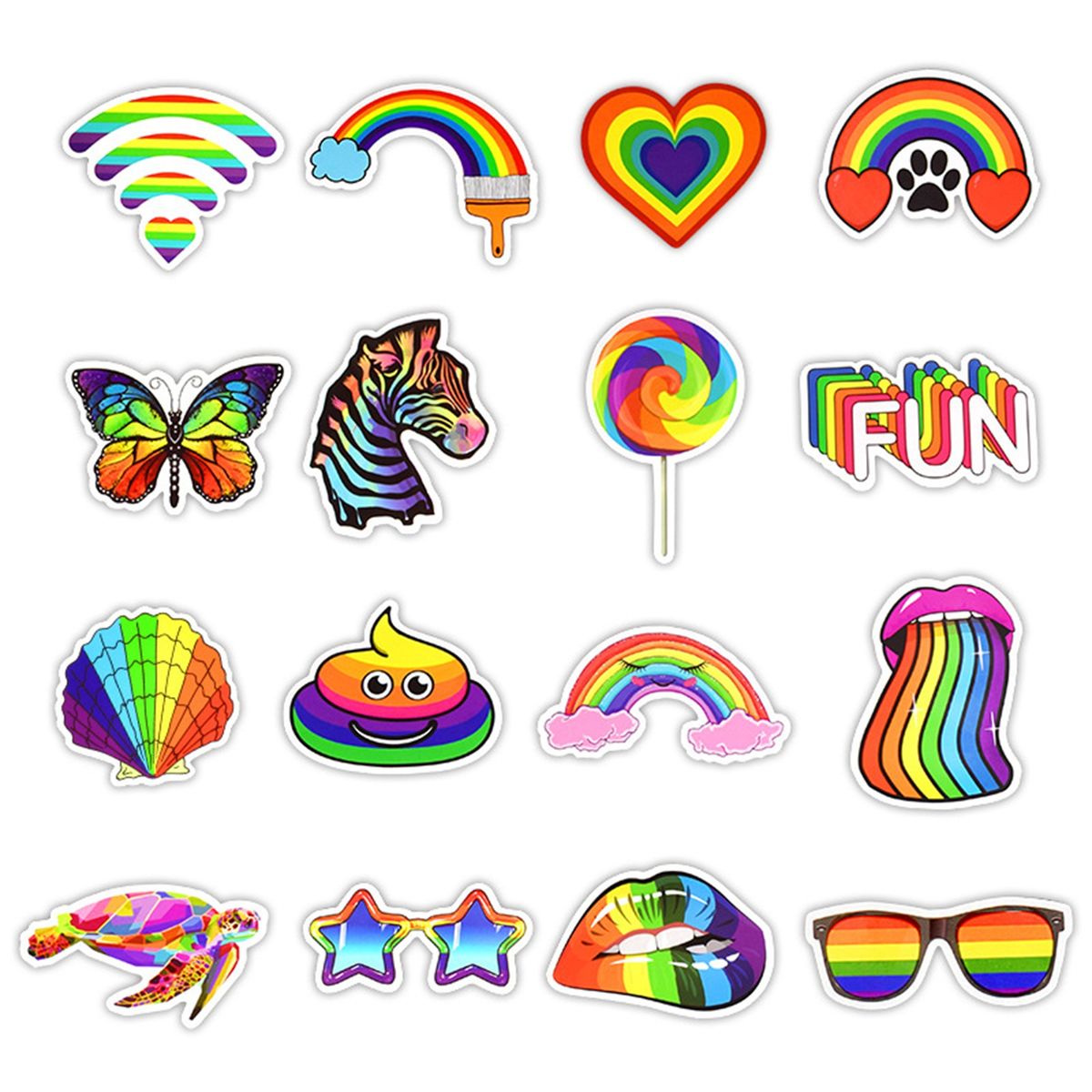 50Pcs Computer Decals Skateboard Phone Sticker Decal Mix Color