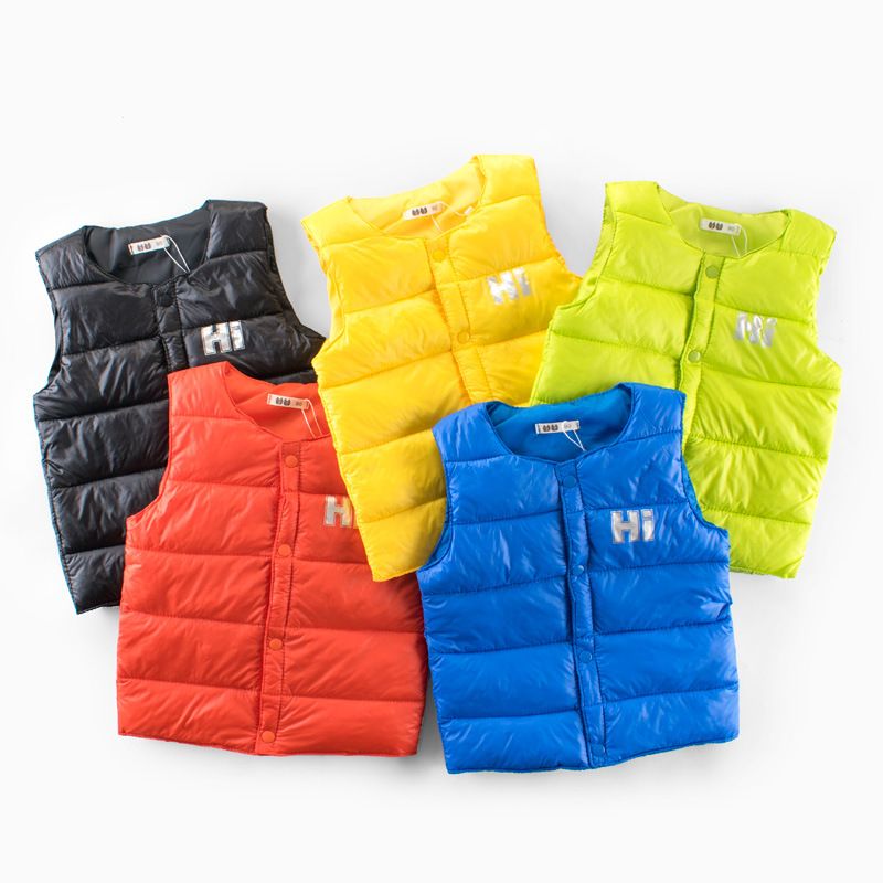 Kids Boys Letters Print Single Breasted Sleeveless Vest