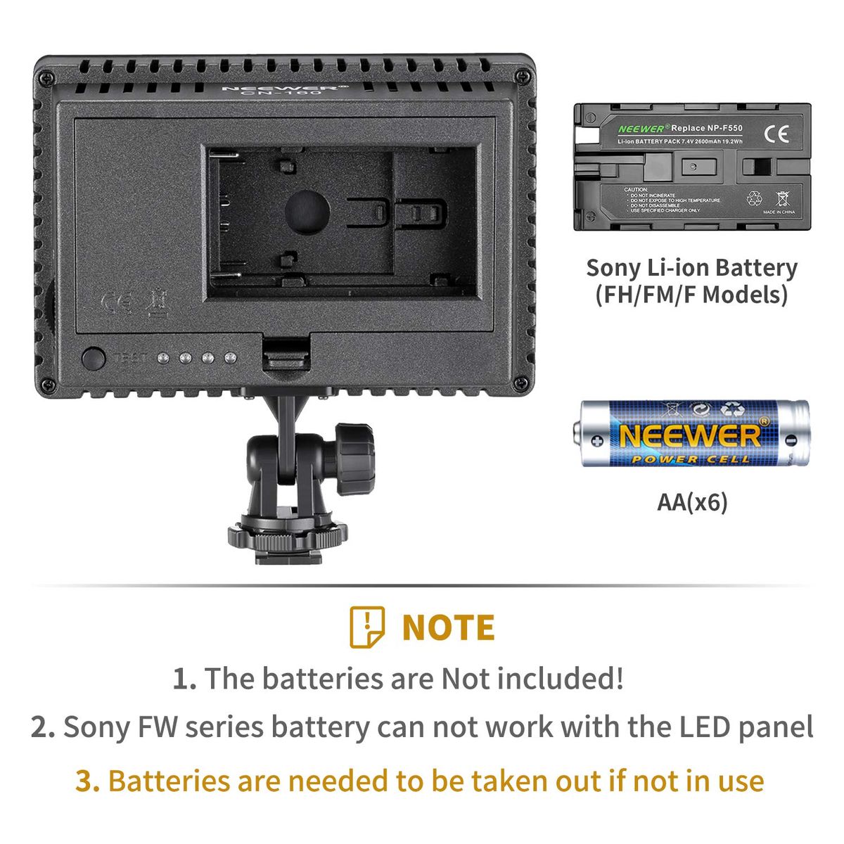 160 LED CN-160 Dimmable Ultra High Power Panel Digital Camera Camcorder Video LED Light