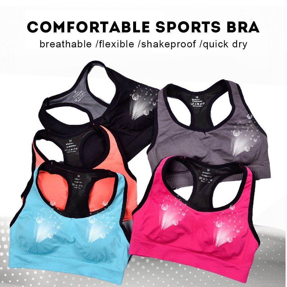 Women Sports Bra Padded Underwired I-Shaped Breathable Qucik