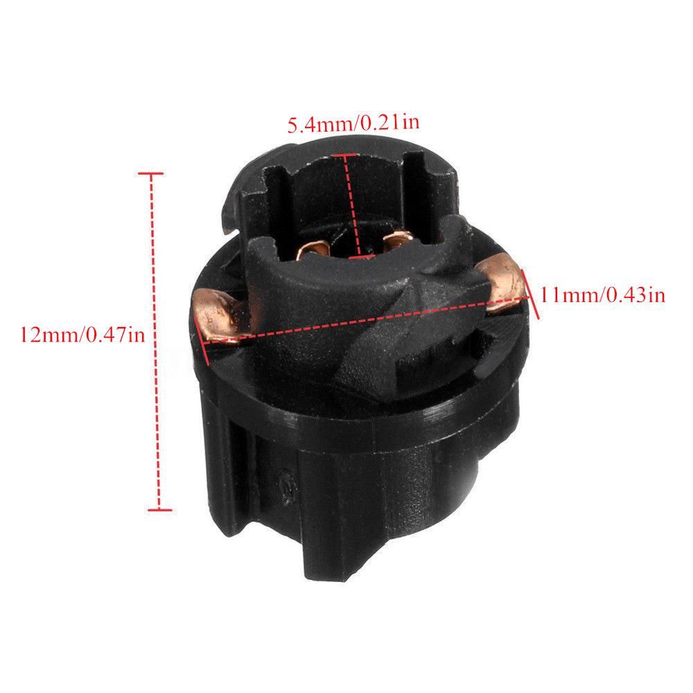 10Pcs T5 LED Twist Socket PC47 Instrument Panel Cluster Replacement Socket Lamp Holder