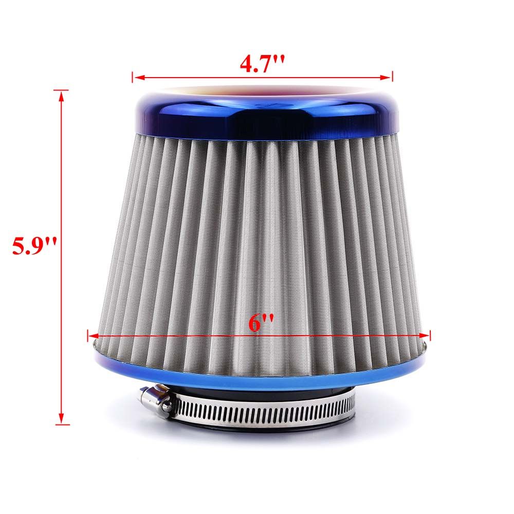 Burnt Blue 3" 76mm Power Intake High Flow Cold Air Intake
