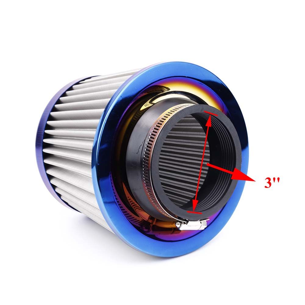 Burnt Blue 3" 76mm Power Intake High Flow Cold Air Intake