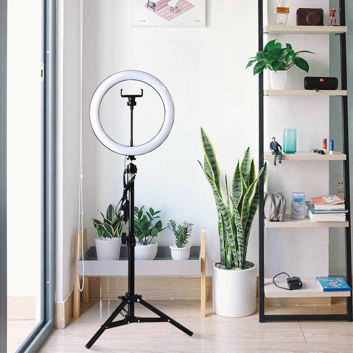 12"inches  Selfie Ring Light With Tripod Stand & Cell Phone Holder For Live Stream/Makeup, Led Camera Ringlight For YouTube Video/Photography Compatible With IPhone Android Phones (Upgraded)