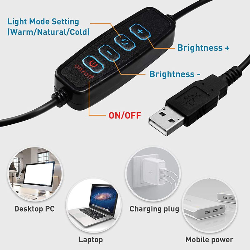 Video Conference Call & Video Making Ring Light Clip On Laptop