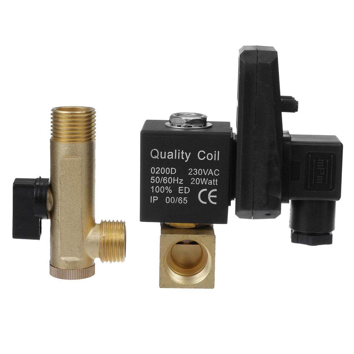 220V Automatic Electronic Timed Air Tank Water Moisture Drain Valve Compressor Black