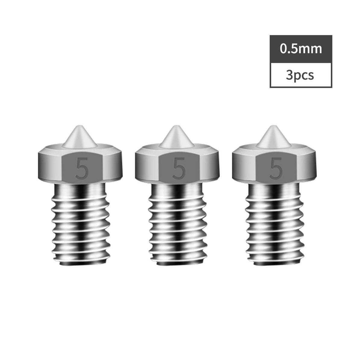 3D Printer Parts 3pcs V5 V6 TC4 Titanium Alloy Nozzles 0.2/0.3/0.4/0.5mm Optional M6 Thread Extruder Nozzle for 1.75mm Filament