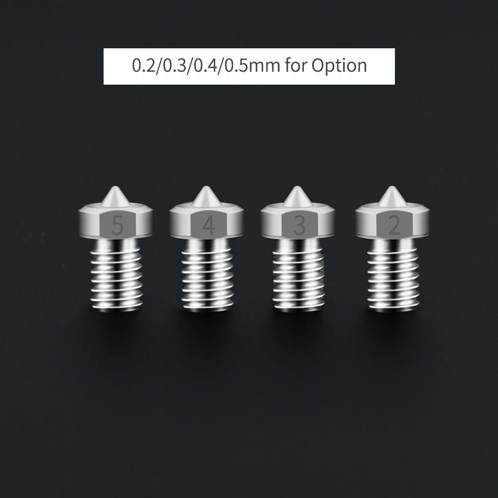 3D Printer Parts 3pcs V5 V6 TC4 Titanium Alloy Nozzles 0.2/0.3/0.4/0.5mm Optional M6 Thread Extruder Nozzle for 1.75mm Filament