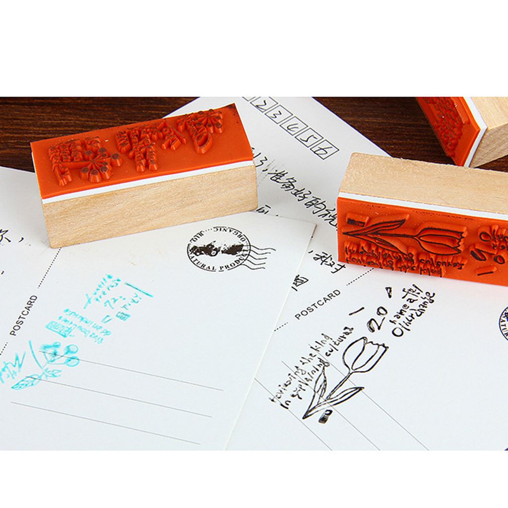 Retro  Stamp Sets Rubber Wooden Stamps DIY Photo Album