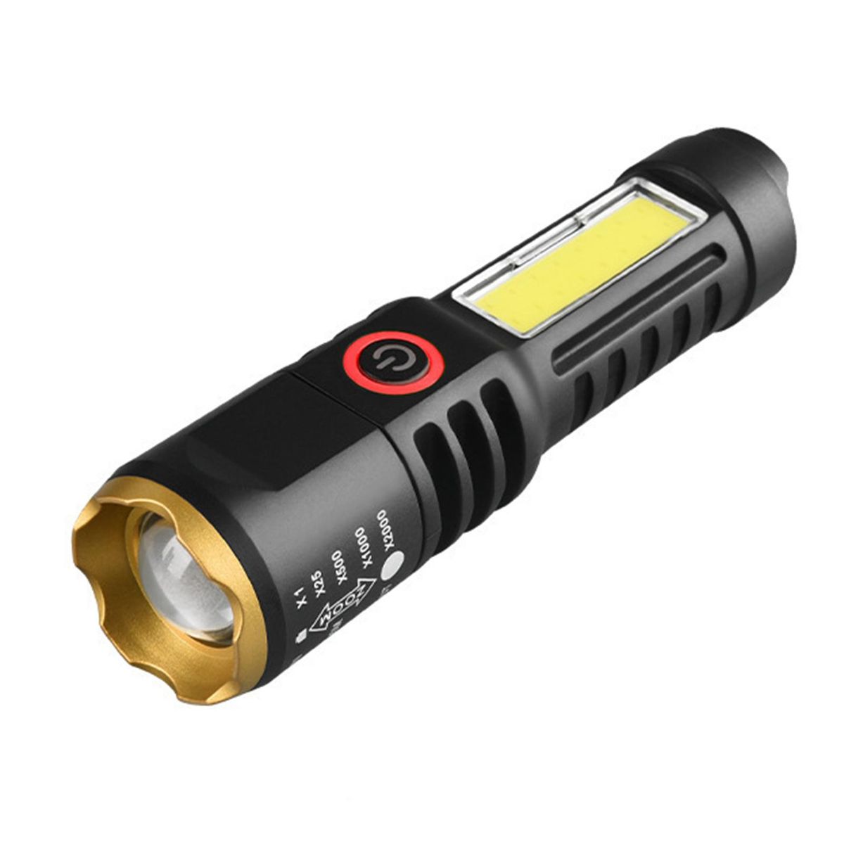 LED Flashlight USB Charging Hunting Mini LED Flashlight Golden