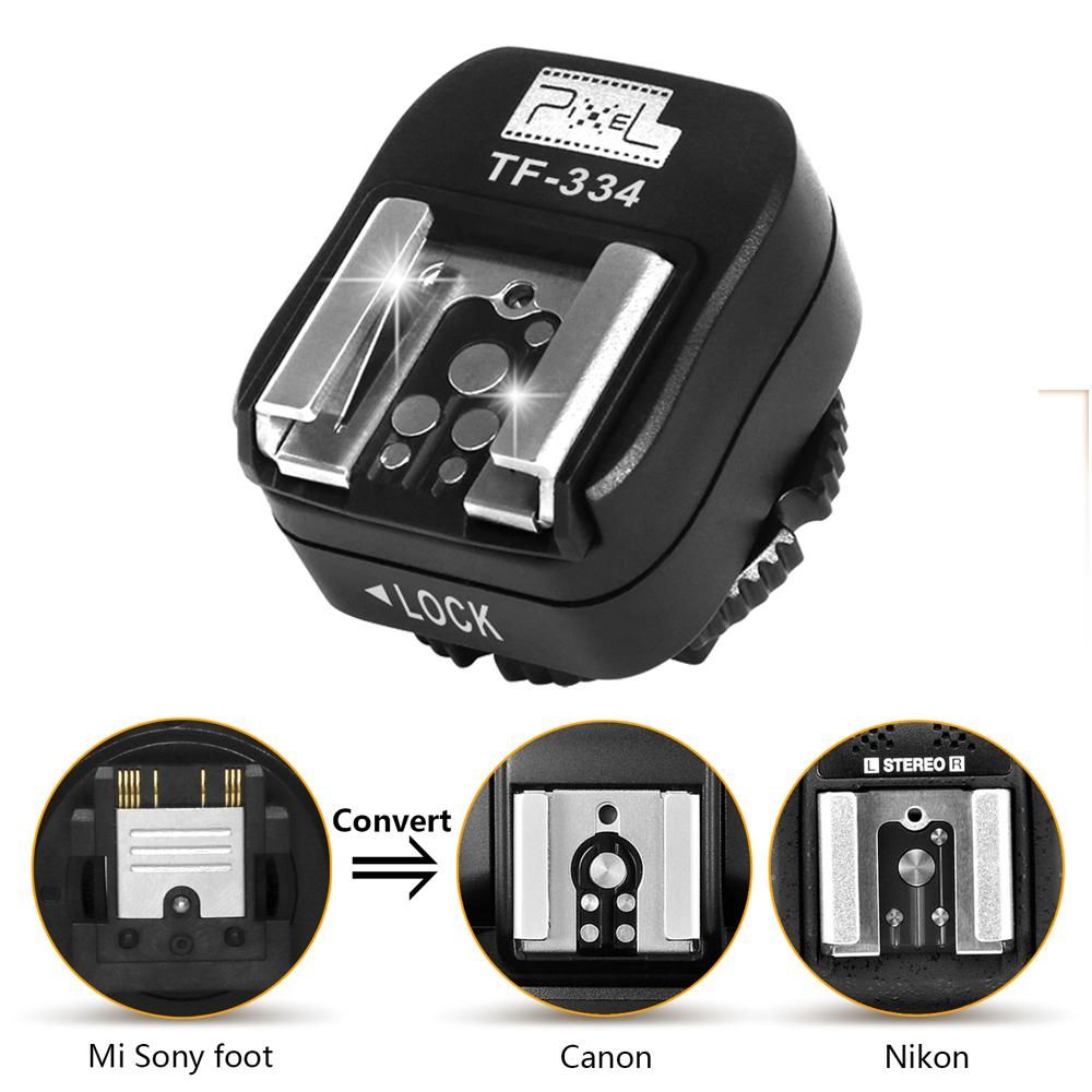 Pixel TF-334 Flash Hot Shoe Adapter For Mi A7 A7R A7S II A99 A6000 A6300 RX10 NEX6 Convert To Nikon Yongnuo Godox CUIII