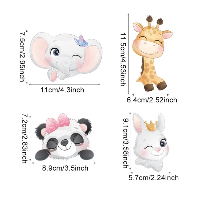 5sheets Cartoon Animal Switch Sticker Kid Room Decoration BR-S004