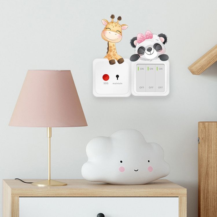 5sheets Cartoon Animal Switch Sticker Kid Room Decoration BR-S004