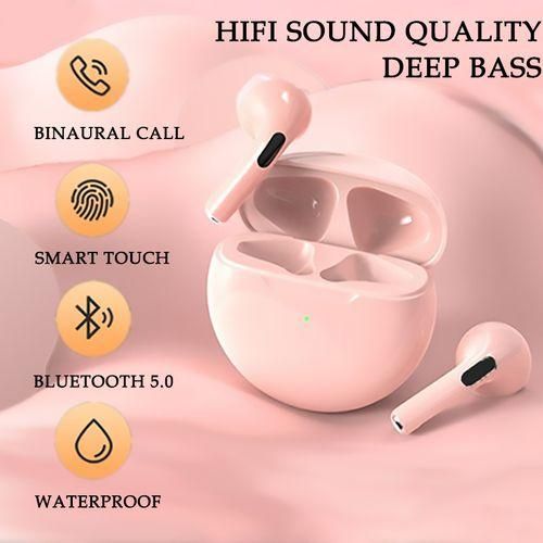 Pink Pro6 Bluetooth Sports Headphones for Android and IOS