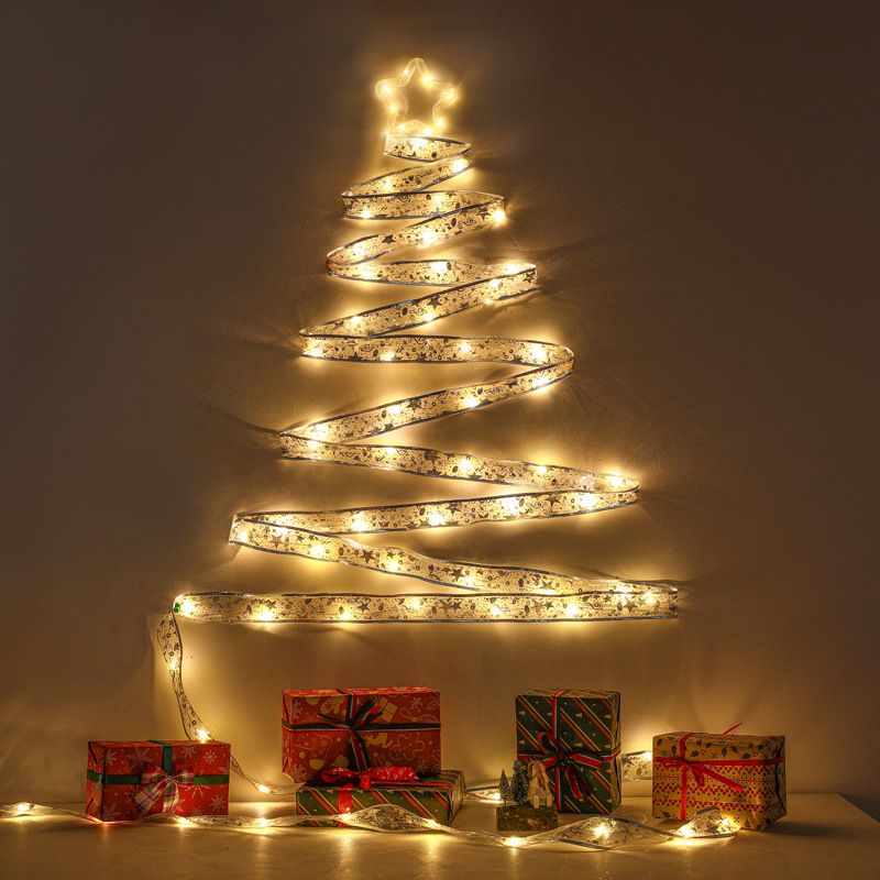 Christmas Tree Ribbon Lights 10m 100 Lights