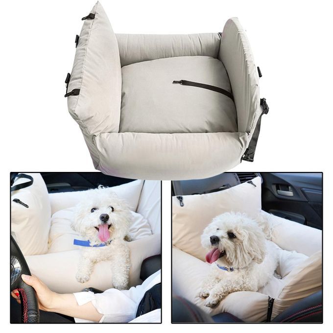 Pet Car Seat Safety Waterproof Fabric Dog Seat For Traveling White