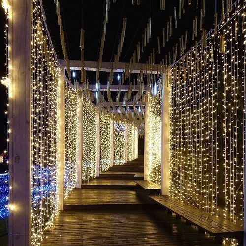 300Bulbs LED Curtain Icicle String Lights Warm