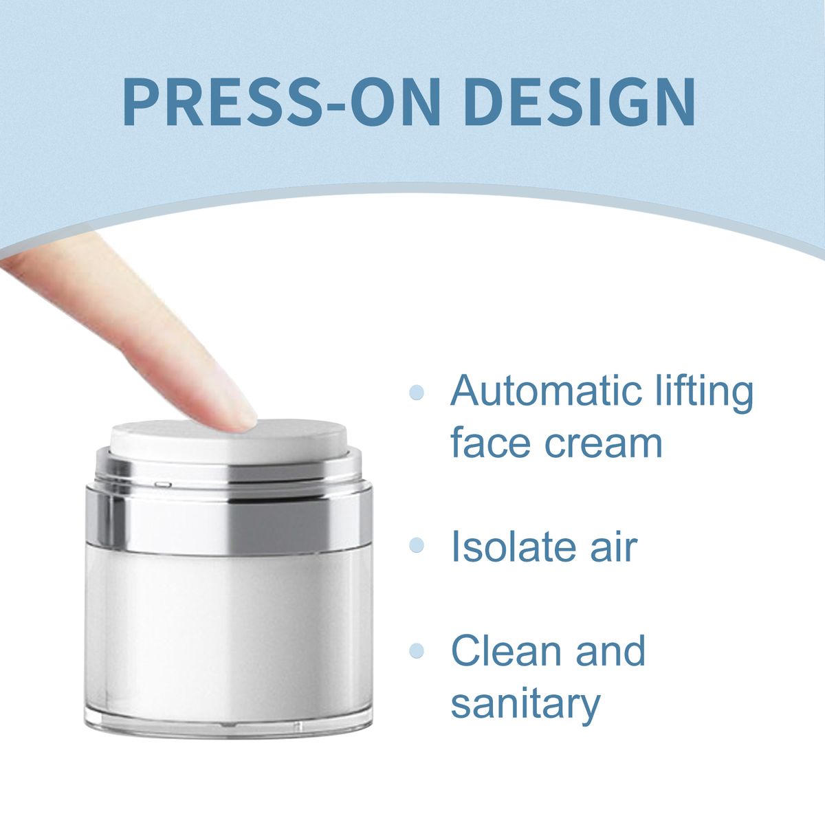50ml Airless Pump Jar Bottles Portable Lotion Dispenser
