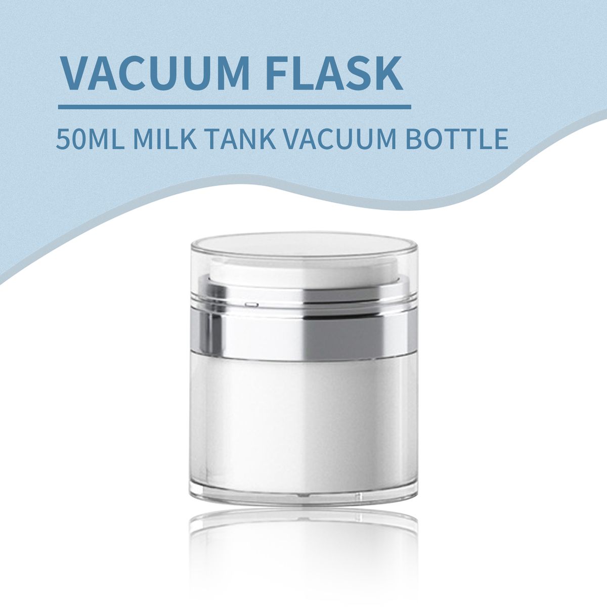 50ml Airless Pump Jar Bottles Portable Lotion Dispenser