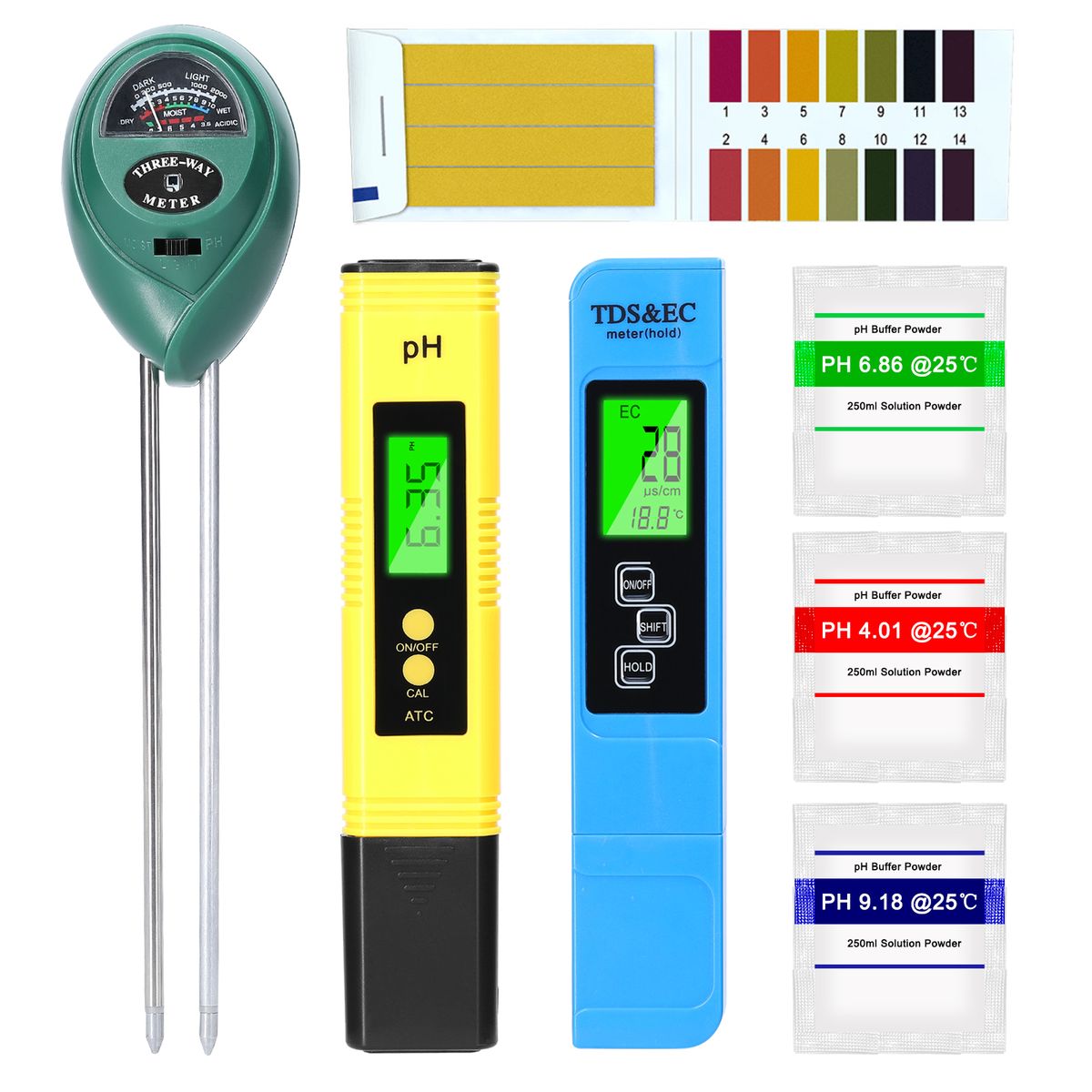 Professional PH Tester TDS/EC Test Pen Soil