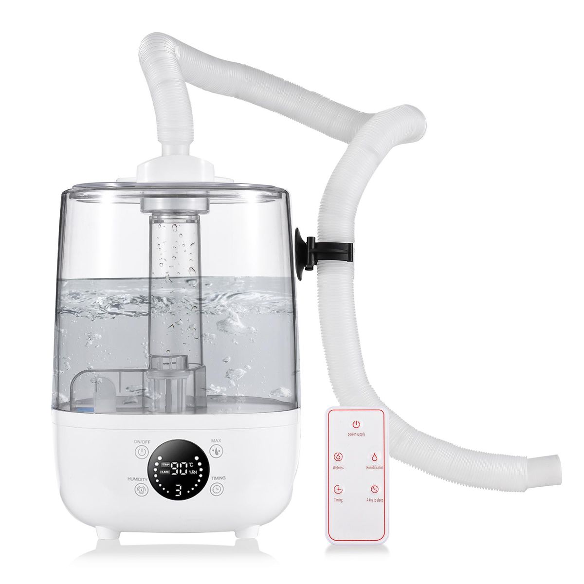 4L Humidifiers for Bedroom Ultrasonic Air Humidifiers Aroma Diffuser Touch Control Buttons with LCD Screen Remote Control Extra Long Hose Nozzle Ultra Quiet Timer 3 Mist Modes Auto Standby