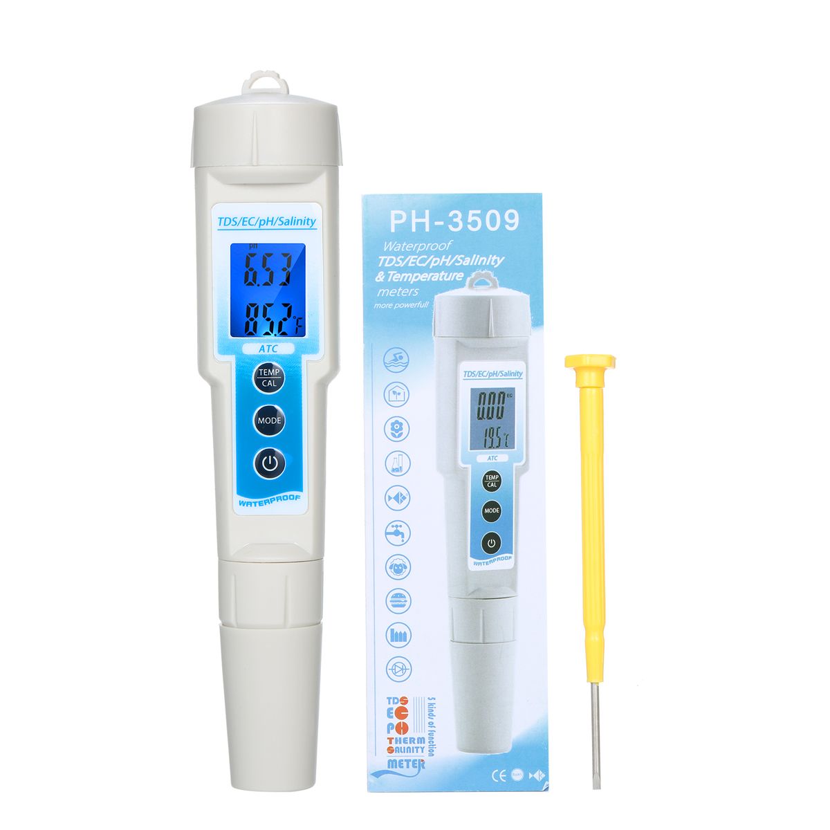 5-in-1 PH Meter Waterproof Multifunctional