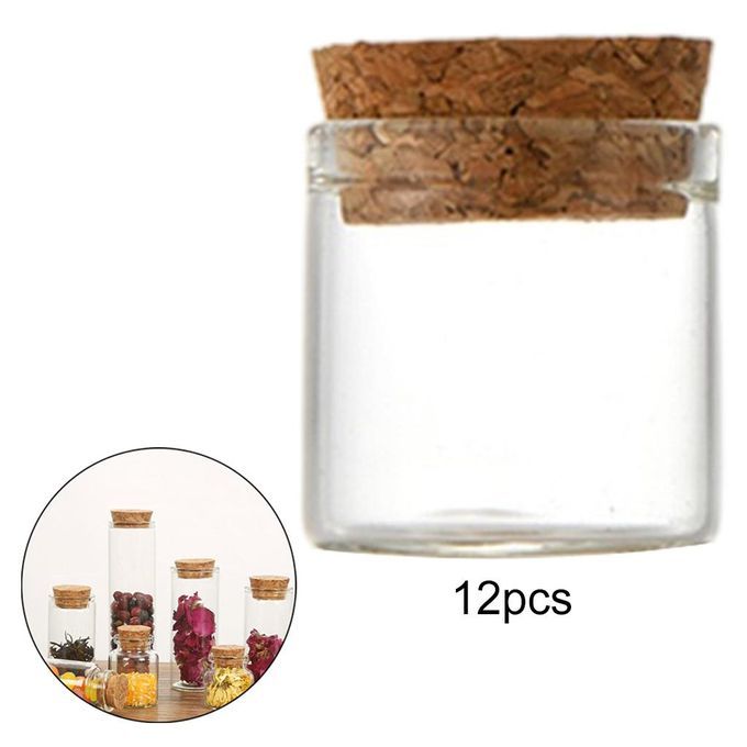 12 Pieces Small Glass Bottles With Cork Decoration DIY Containers 12ml