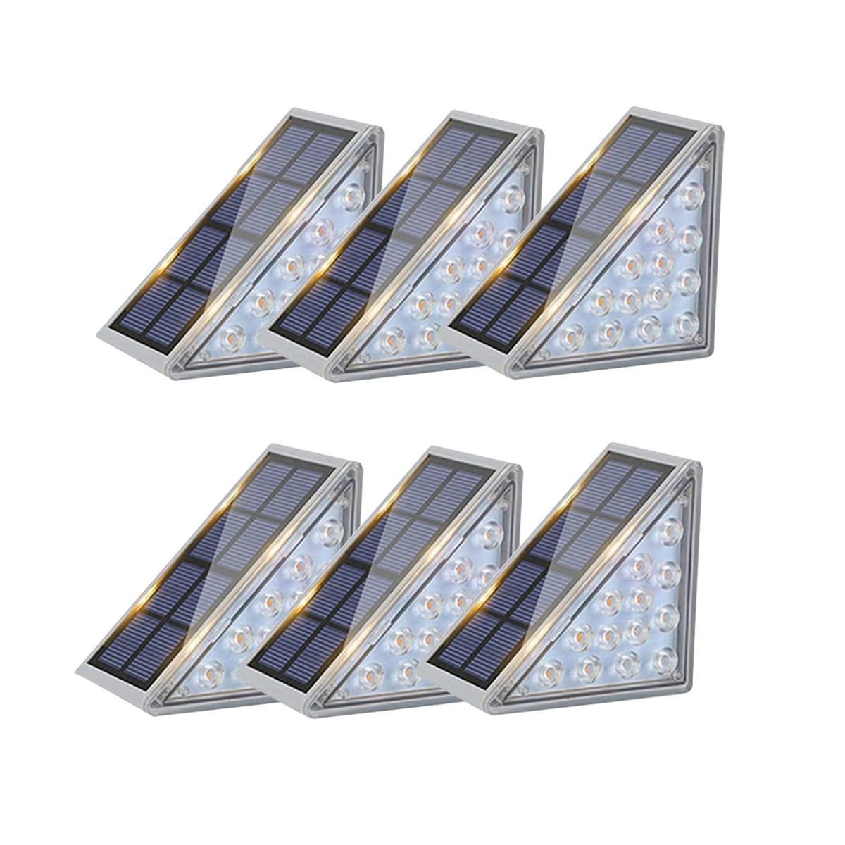 6 Pack Outdoor Stair Lights,Solar Step Lights Waterproof