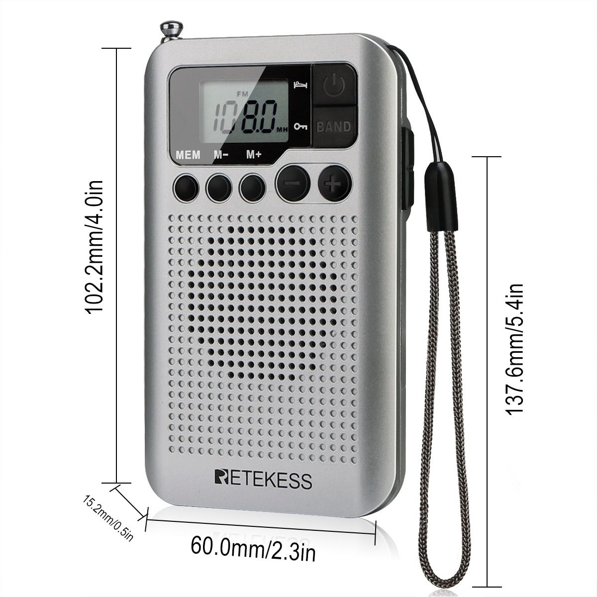 RETE.KESS TR106 Portable Radio [FM/AM] Sleep Timer