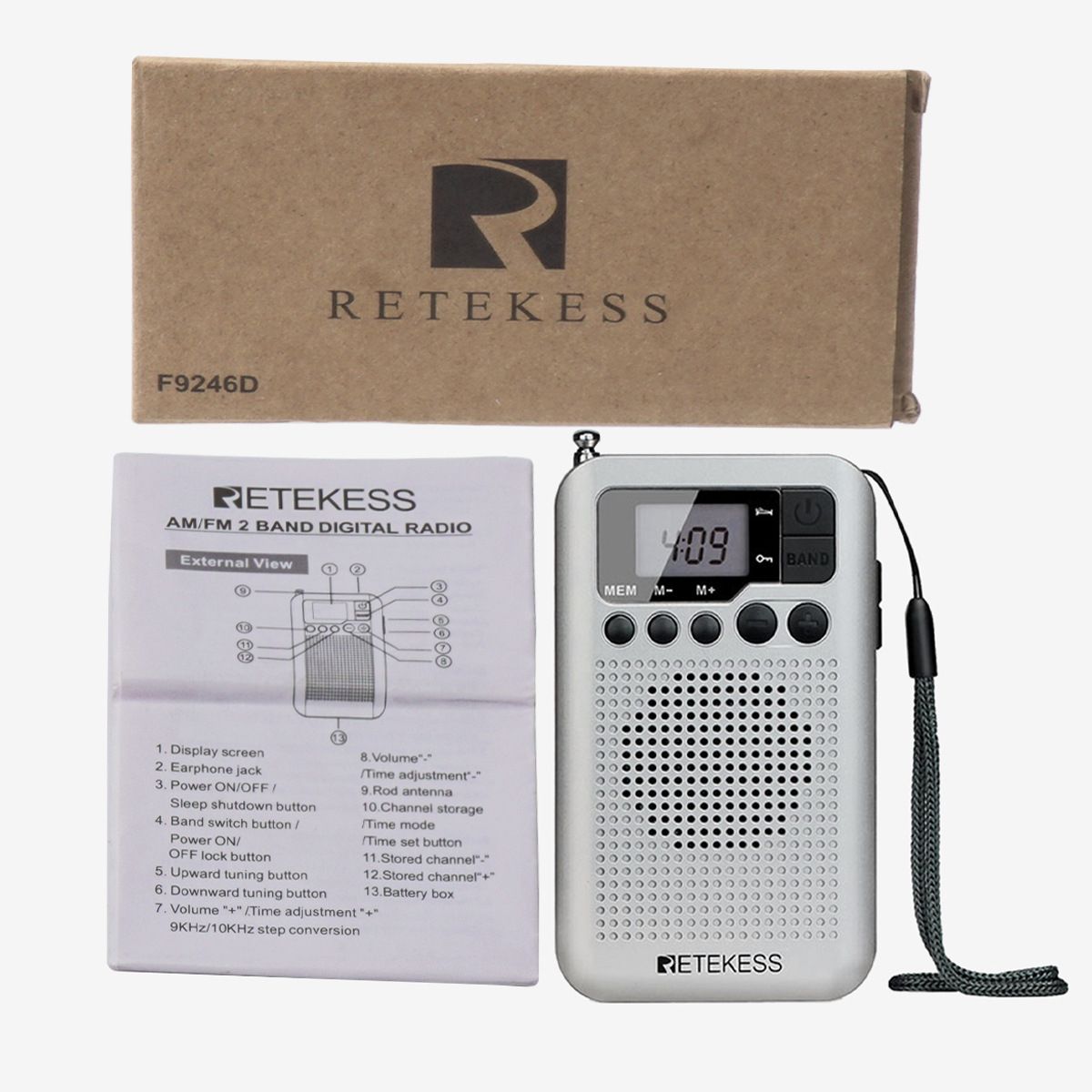 RETE.KESS TR106 Portable Radio [FM/AM] Sleep Timer