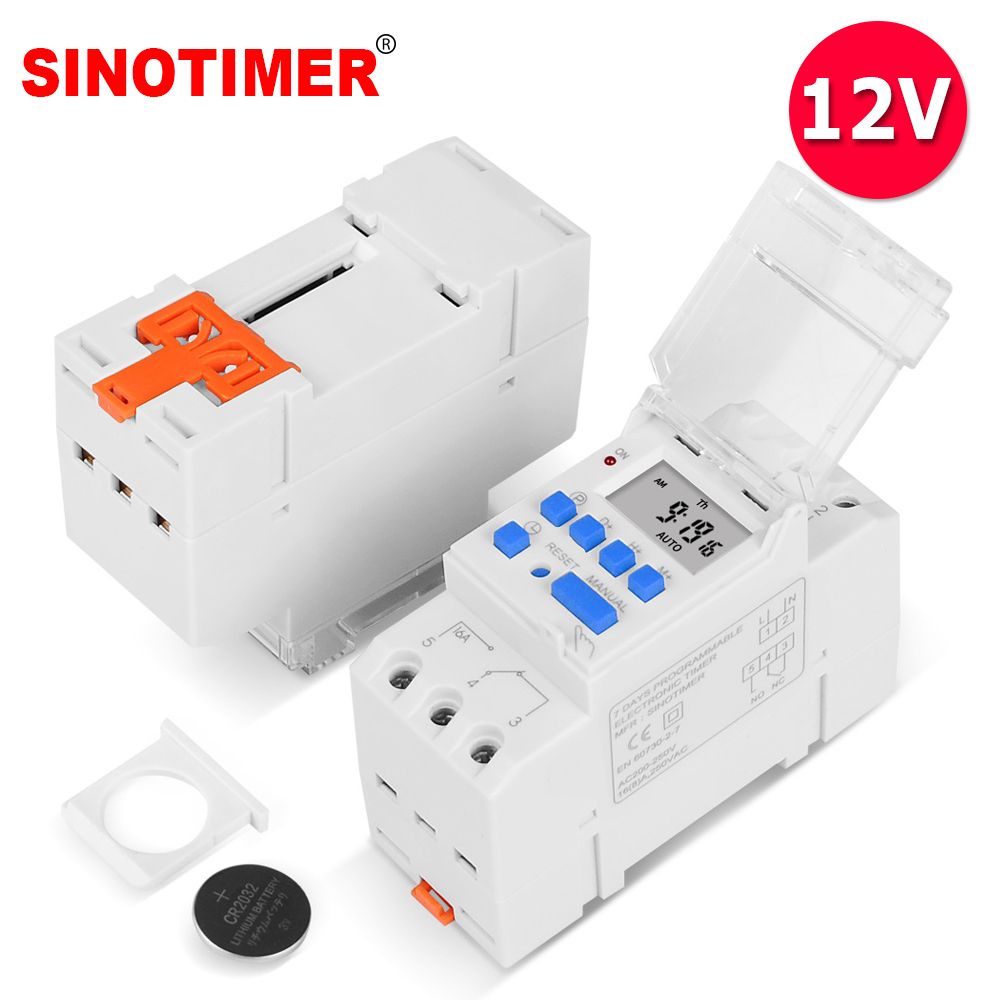 Dc 12v 16a 5 Pins 1no1nc Digital Solar 24hrs Timer Switch
