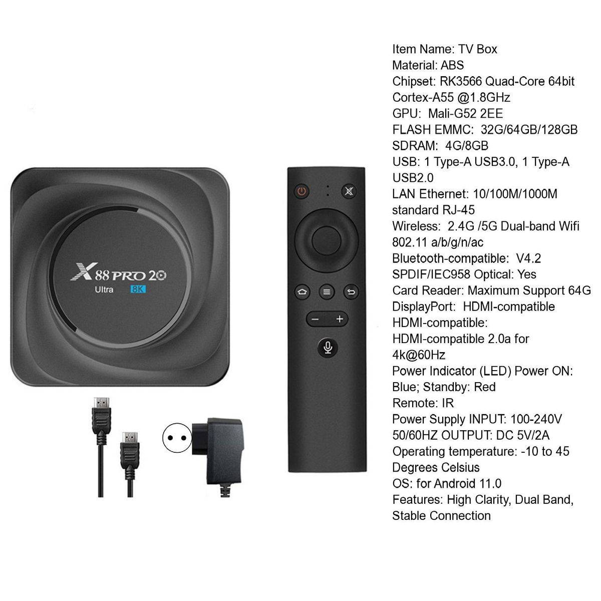Smart TV Box 1080P High Resolution TV Top Box EU Plug