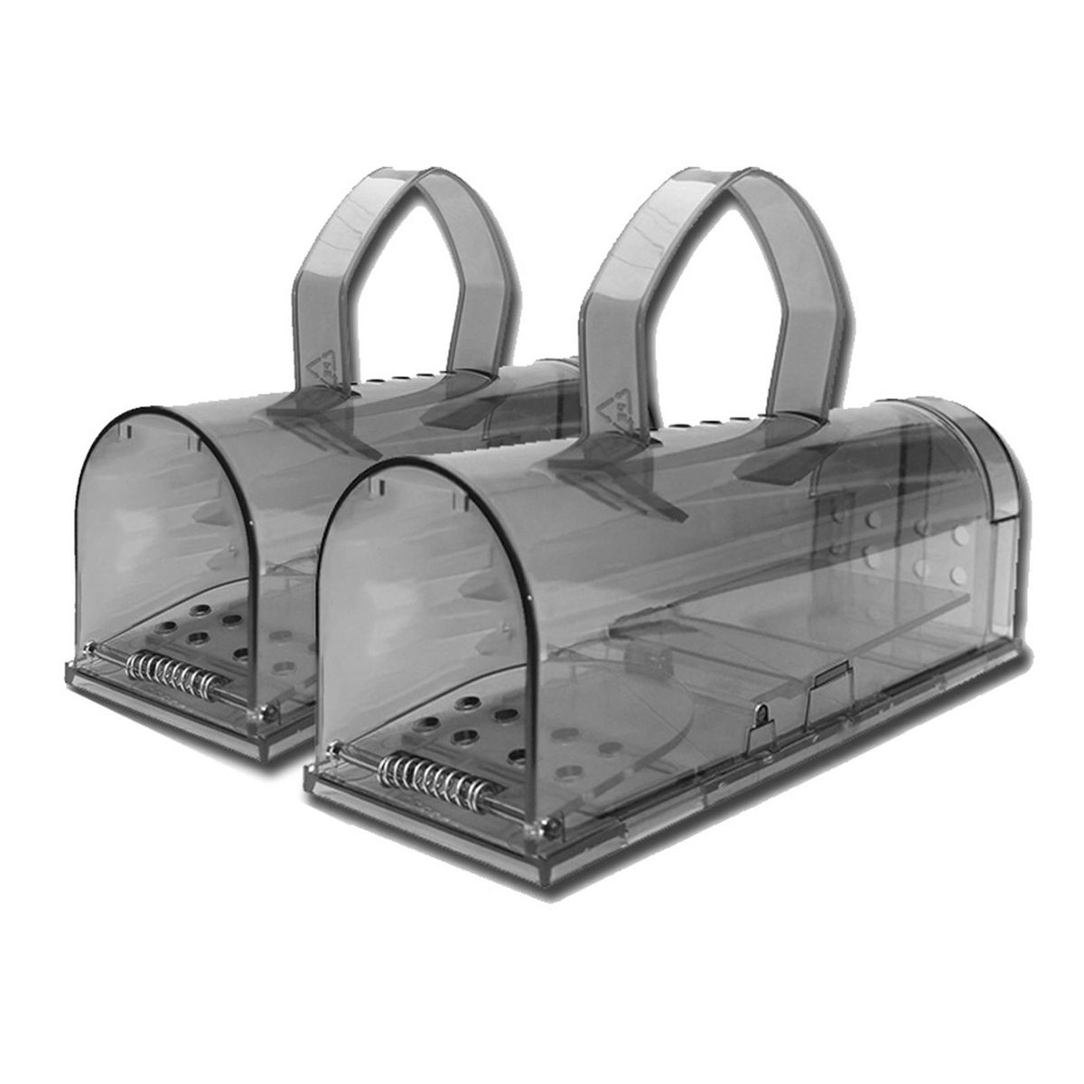 Rat Trap Cage Rat Mice Hamster Catcher Cage with Handle Grey