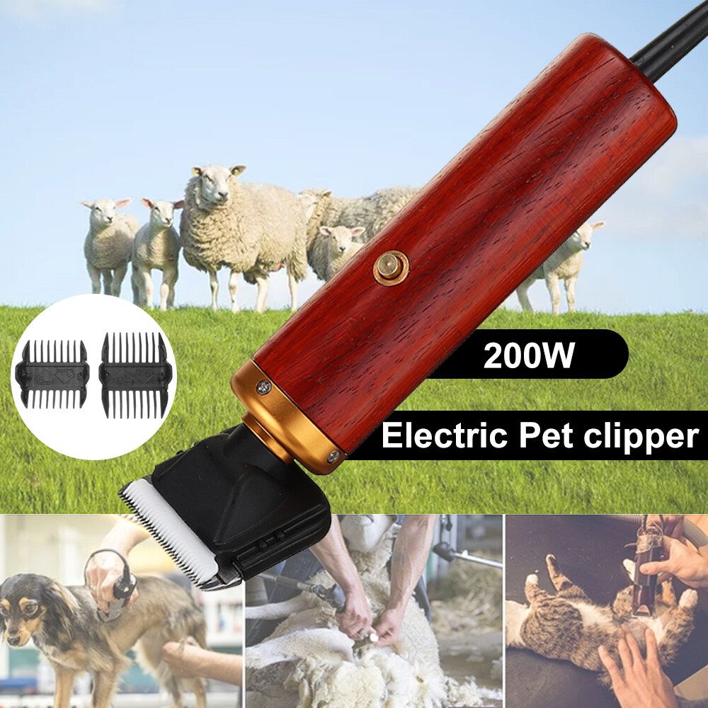 200W Electric Horse Sheep Animal Hair Trimmer Pet Clipper Hair Machine Wood EU Plug110V