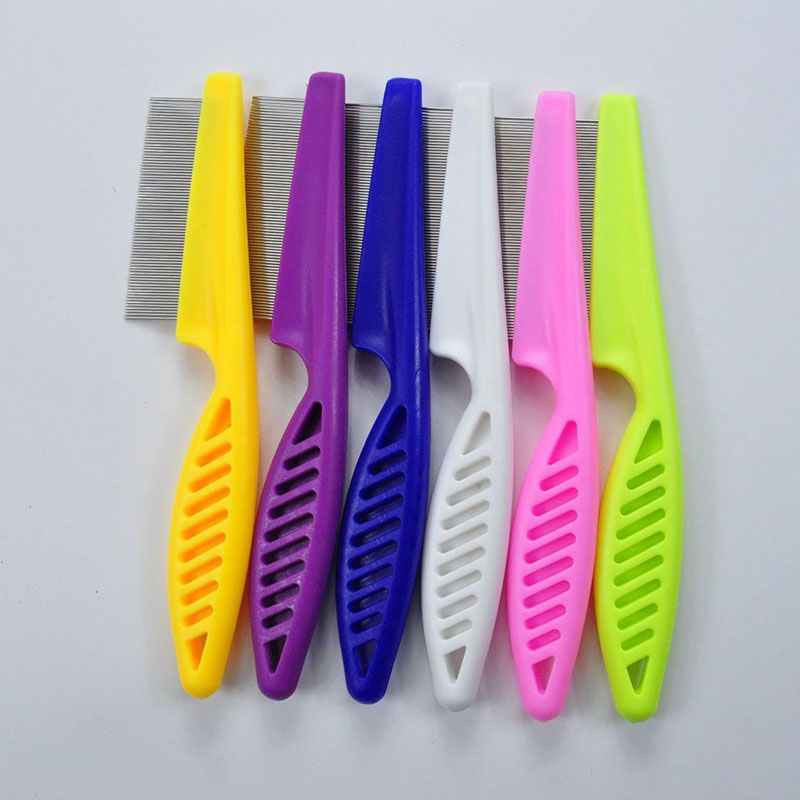Pet Flea Tick Remove Comb Dog Cat Multicolor Stainless Steel Comfort Hair Grooming Comb Cleaning Hair Improves Circulation Brush-