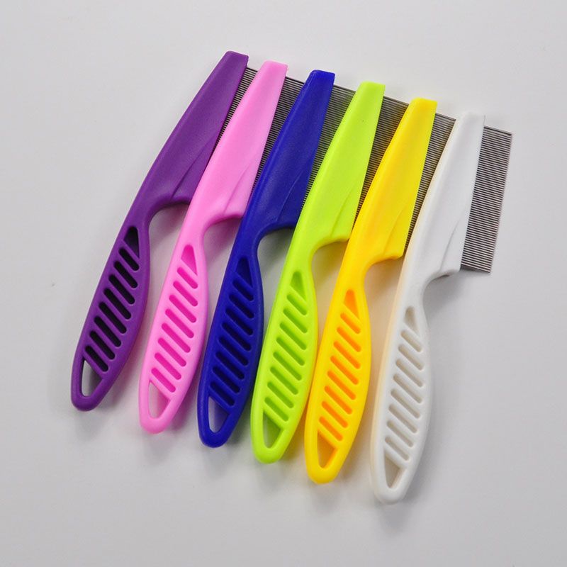 Pet Flea Tick Remove Comb Dog Cat Multicolor Stainless Steel Comfort Hair Grooming Comb Cleaning Hair Improves Circulation Brush-