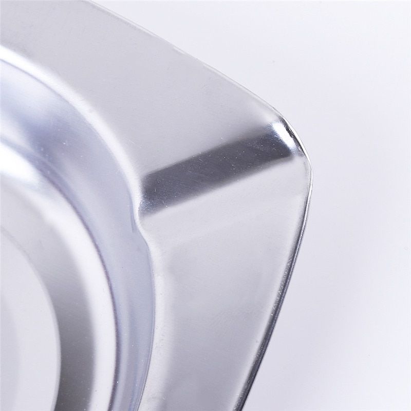 Portable Ash Tray Home Metal Ashtray Round Asbak Square Large Capacity Cigarette Aschenbecher Push Down Smoking