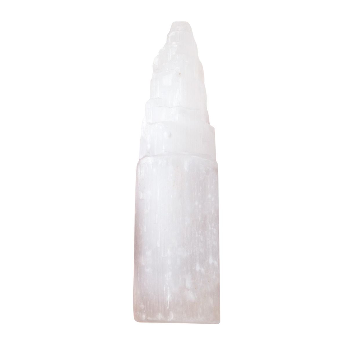 Natural White Selenite Crystal  Gypsum H10cm