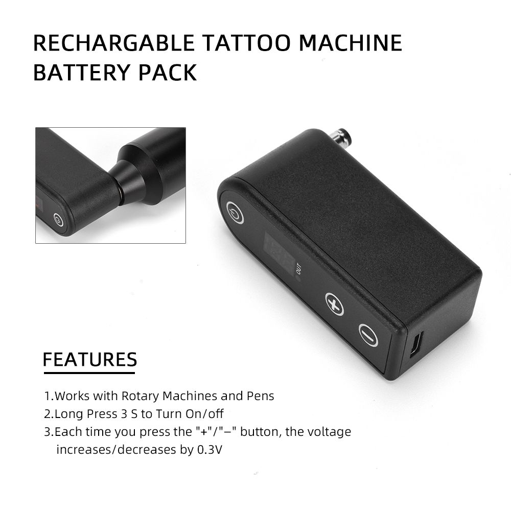 DC Mini Tattoo Power Supply Tattoo Battery With Power Cable