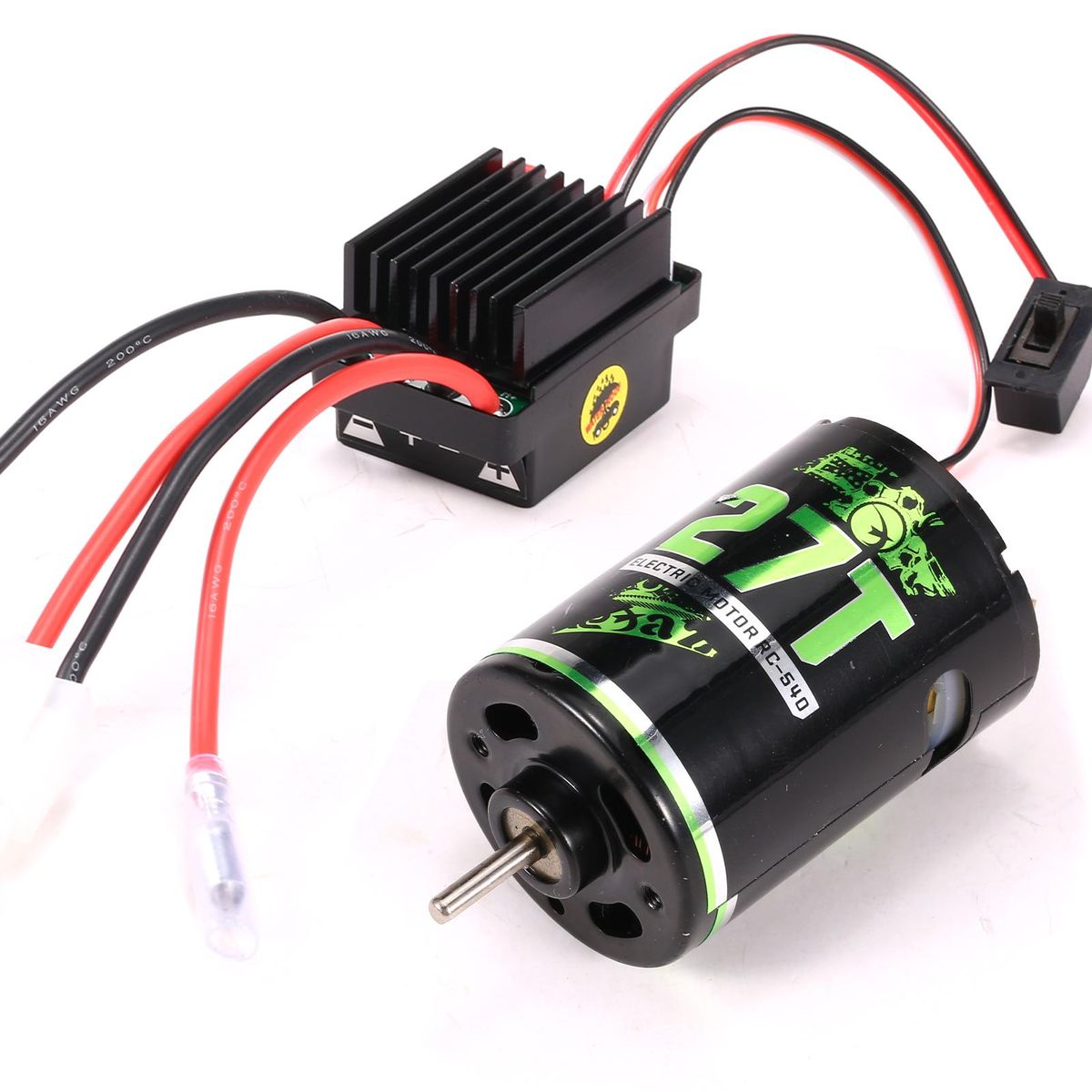 540 Brushed Motor RC Crawler Motor 27T and 60A ESC RC Car ESC Brushed Electric Speed Controller 5V/2A BEC for 1/10 RC Car