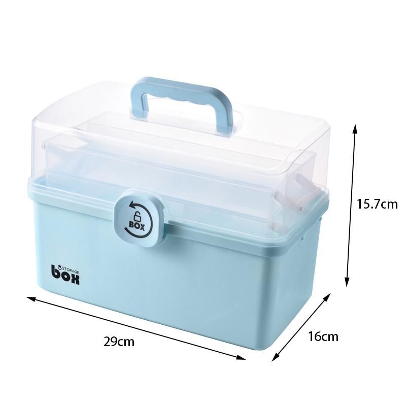 3/2 Layer Portable First Aid Kit Storage Box Plastic