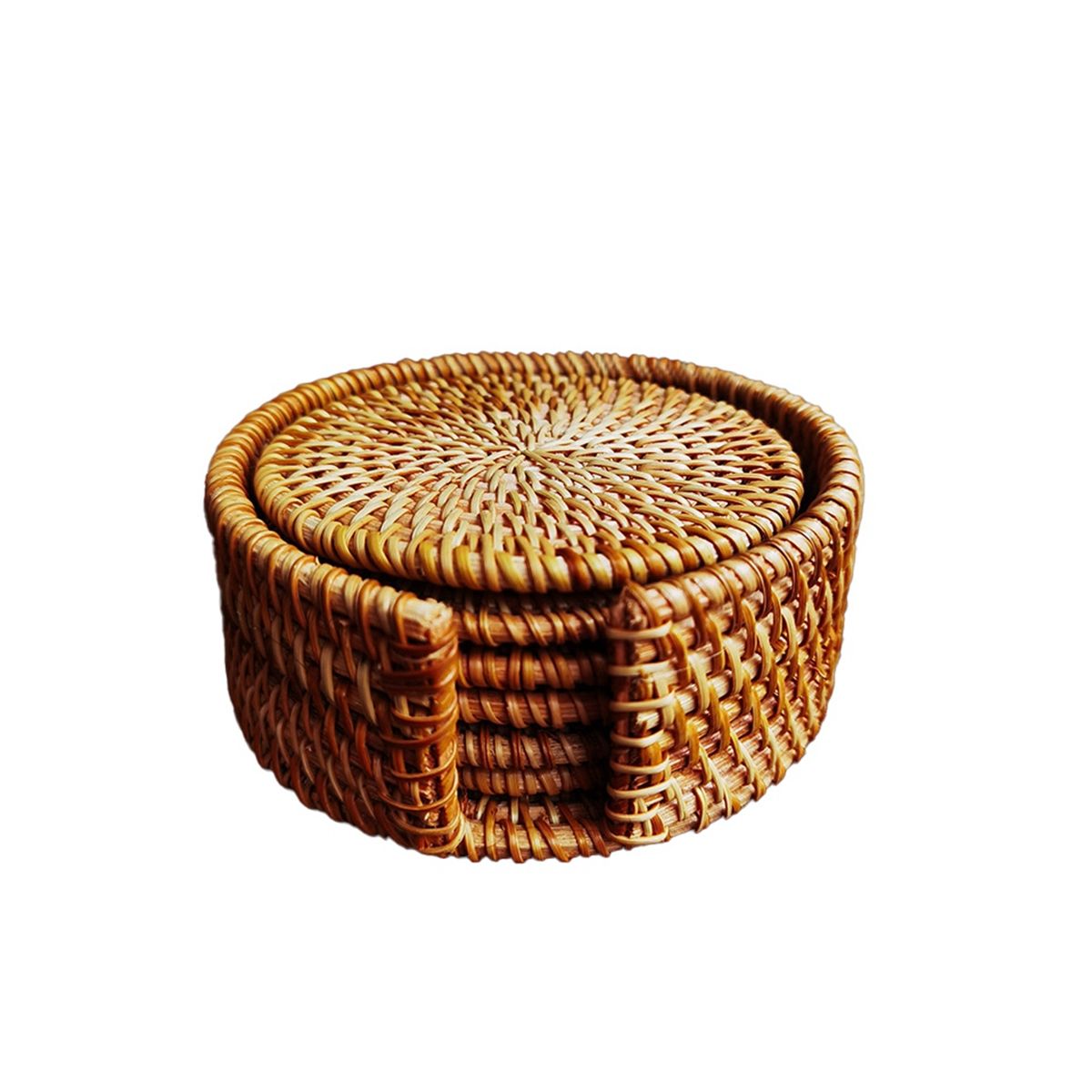 6-Piece Set Of Rattan Tea Coaster Tea Ceremony Pot Holder Rattan Bowl Pad Pot Pad Pot Pad Heat Insulation Pad
