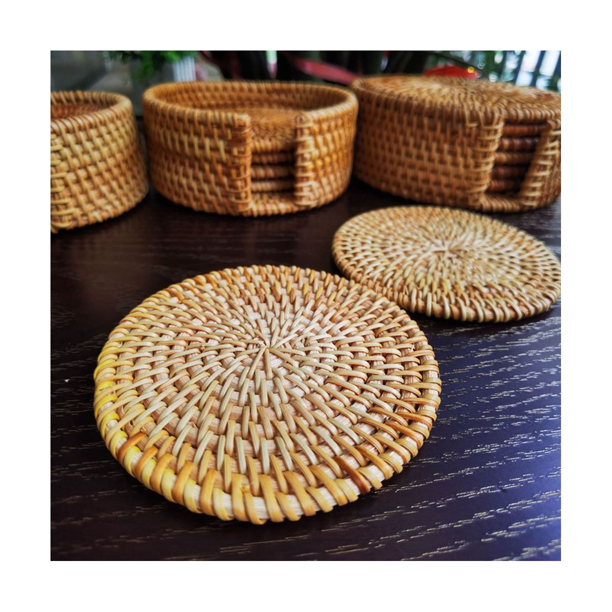 6-Piece Set Of Rattan Tea Coaster Tea Ceremony Pot Holder Rattan Bowl Pad Pot Pad Pot Pad Heat Insulation Pad